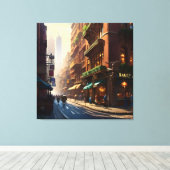 Oude Manhattan Landschap Drie Canvas Afdruk (Insitu (Houten vloer))