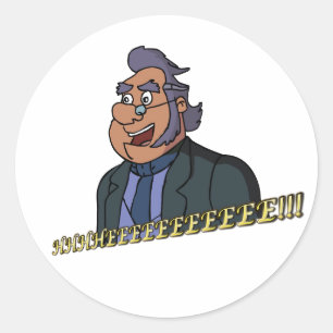 Oude Mannen Sticker, glanzend Ronde Sticker