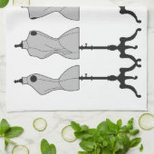 Oude  mannequins, illustratie van de mode theedoek (Gevouwen)