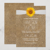 Oude Manuscripten Zonnebloem Berichten Uitnodigin Kaart (Voorkant / Achterkant)