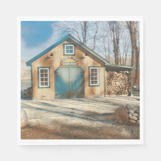 oude mapele-suikerschuur met fashioned servet (Voorkant)