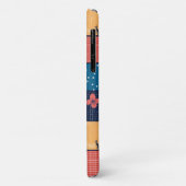 Oude marineblauwe koraal bloemige patchwork quilt Case-Mate iPhone case (Achterkant/links)