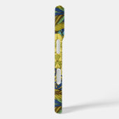 Oude marineblauwe vogel en gele bloemmotief Case-Mate iPhone case (Achterkant / Rechts)