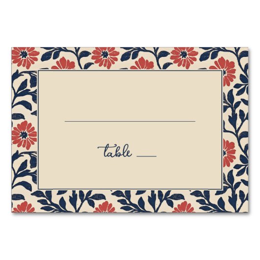 Oude marinebloemenprint kaart (Voorkant)