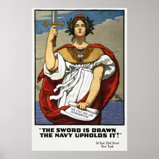 Oude marinewervingsfolder uit WOI Kenyon Cox Kunst Poster (Voorkant)
