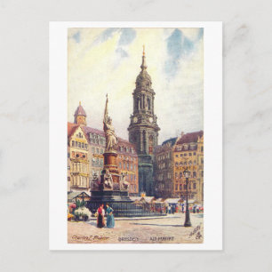 Oude Markt, Dresden, Duitsland in vintage stijl Briefkaart
