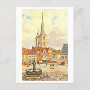 Oude Markt Halberstadt Duitsland Briefkaart