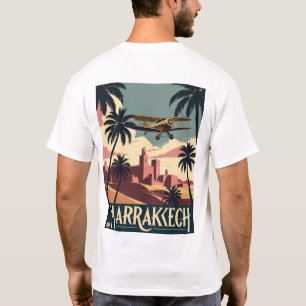Oude Marokkaanse luchtlijn en vliegtuig T-shirt