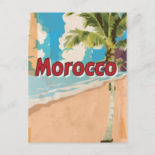 Oude Marokkaanse vakantiereisposter Briefkaart