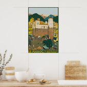 Oude Marokko Atlasgebergte Reisposter Poster (Keuken)