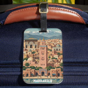 Oude Marrakech Marokko Architectuur Reizen Bagagelabel