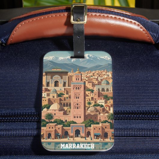 Oude Marrakech Marokko Architectuur Reizen Bagagelabel (Voorkant Insitu 2)