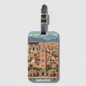 Oude Marrakech Marokko Architectuur Reizen Bagagelabel (Voorkant (verticaal))