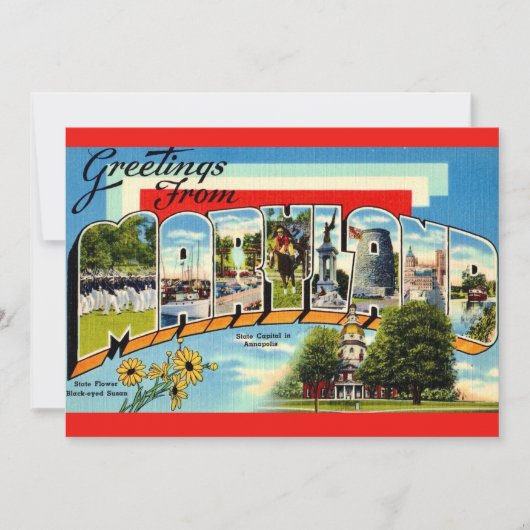 Oude Maryland-groet Kaart (Voorkant)