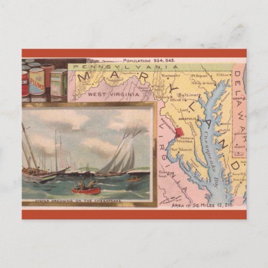 Oude Maryland kaart (Voorkant)