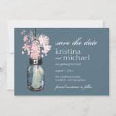 Oude Mason Pot & Wilde Bloemen Bewaar de Datum Save The Date (Voorkant)