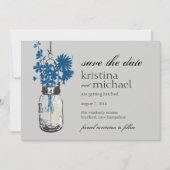 Oude Mason Pot & Wilde Bloemen Bewaar de Datum Save The Date (Voorkant)