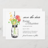 Oude Mason Pot & Wilde Bloemen Save the Date (Voorkant / Achterkant)