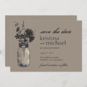 Oude Mason Pot & Wilde Bloemen Uitnodiging voor de (Voorkant / Achterkant)