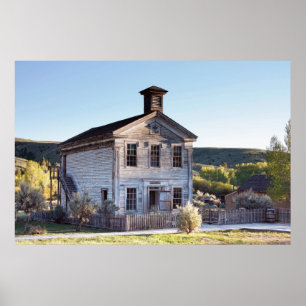 OUDE MASONISCHE LODGE EN SCHOOLHUIS POSTER