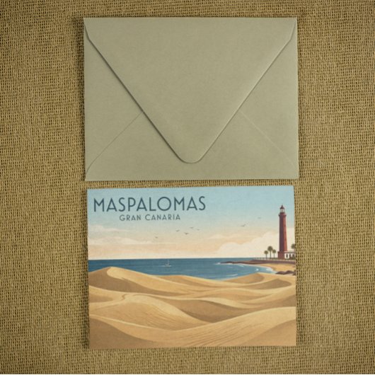 Oude Maspalomas Duinen - Minimalistische Gran Cana Briefkaart