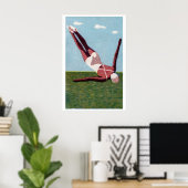 Oude Matchbox-afdruk, witte zwemkleding, oosters Poster (Thuiskantoor)