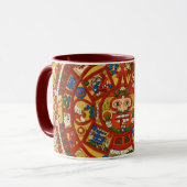 Oude Maya Azteekse Kalender Koffie Mok Ontwerp ~ (Voorkant links)