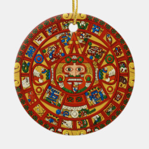 Oude Maya Azteekse symbool Keramisch Ornament