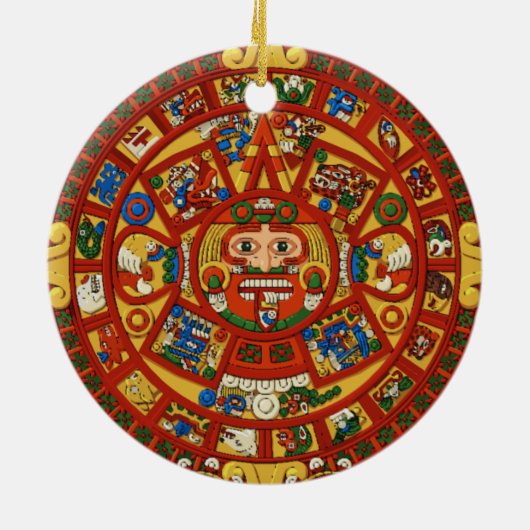 Oude Maya Azteekse symbool Keramisch Ornament (Achterkant)
