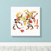 Oude Mayaanse Meso-Amerikaanse kunst verpakt canva Canvas Afdruk (Insitu (Houten vloer))