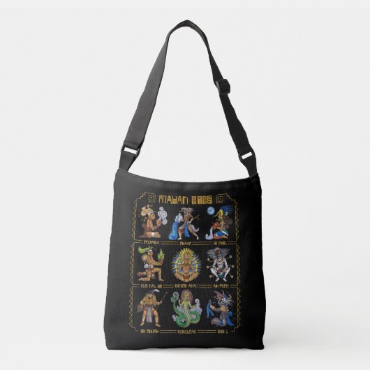 Oude Mayan Gods Crossbody Tas (Voorkant)