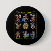 Oude Mayan Gods Ronde Button 7,6 Cm (Voorkant)