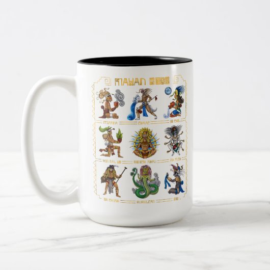 Oude Mayan Gods Tweekleurige Koffiemok (Links)