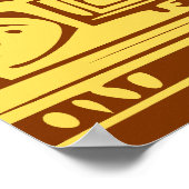 Oude Mayanische Zonnegod Masker Stamkunst Poster (Hoek)