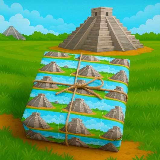 Oude Mayatempel Chichen Itza Piramide Cadeaupapier
