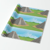 Oude Mayatempel Chichen Itza Piramide Cadeaupapier (Uitgerold)
