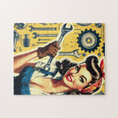 Oude mechanica pin-up legpuzzel (Horizontaal)