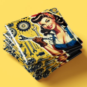 Oude mechanica pin-up magneet