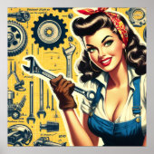 Oude mechanica pin-up poster (Voorkant)
