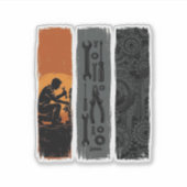 Oude mechanische gereedschapstandaard Triptiek shi Sticker (Voorkant)