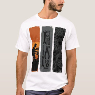 Oude mechanische gereedschapstandaard Triptiek shi T-shirt
