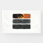 Oude mechanische gereedschapstandaard Triptych T-s Spandoek (Horizontaal)