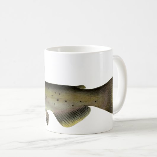 Oude meervalvisserij, zeeleven riviervis koffiemok (Voorkant rechts)