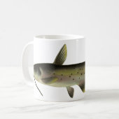 Oude meervalvisserij, zeeleven riviervis koffiemok (Voorkant links)