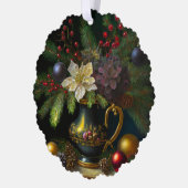 Oude meester schilderij stijl kerst stilleven ornament kaart (Links)