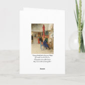 Oude meisje bij spinnewiel kaart (Achterkant)