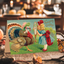 Oude meisje en kalkuun verkleden voor Thanksgiving