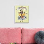 Oude Meisje en Kerstman Boek Canvas Afdruk (Insitu (Woonkamer))