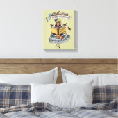 Oude Meisje en Kerstman Boek Canvas Afdruk (Insitu (Slaapkamer))