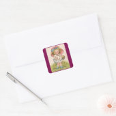 Oude Meisje Met Konijn Pasen Sticker (Envelop)